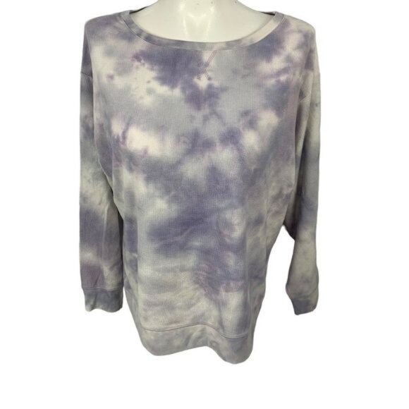 Splendid Womens Tie-Dye Sweatshirt XXL Purple Cotton Blend - Picture 1 of 10
